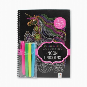 AG2232 Neon Unicorn Shape Coloring book art book gift