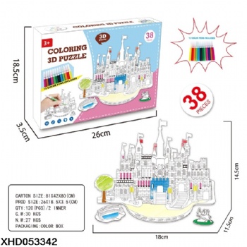 AG2255 3D Castle jigsaw puzzle DIY Coloring Painting