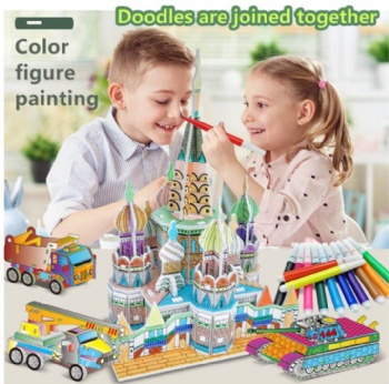 AG2255 3D Castle jigsaw puzzle DIY Coloring Painting